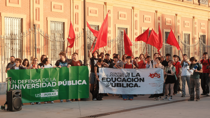 Concentración por la educación pública en el Palacio de San Telmo | N.E