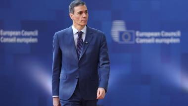 El presidente del Gobierno de España, Pedro Sánchez, a su llegada a una de las reuniones del Consejo de Europa