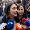 La eurodiputada y secretaria Política de Podemos, Irene Montero, y su secretaria general, Ione Belarra. Archivo EP