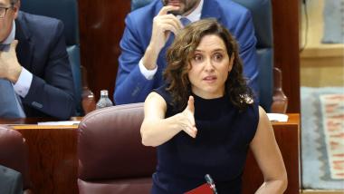 La presidenta de la Comunidad de Madrid, Isabel Díaz Ayuso, en la Asamblea. EP