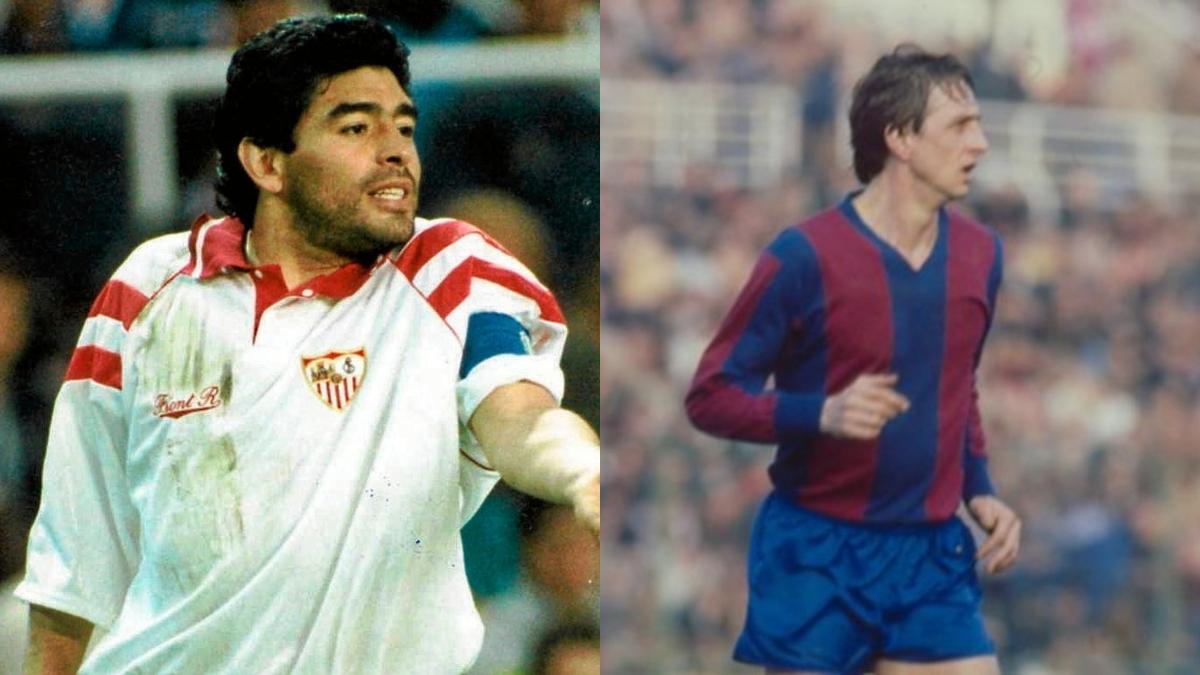 Maradona en el Sevilla y Cruyff con el Levante