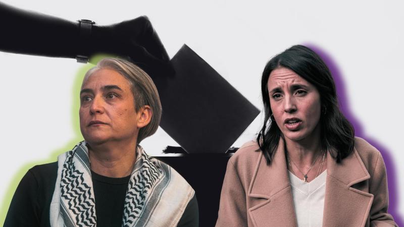 Fotomontaje de Ada Colau e Irene Montero por la decisión de las izquierdas alternativas para las elecciones. Elaboración propia.
