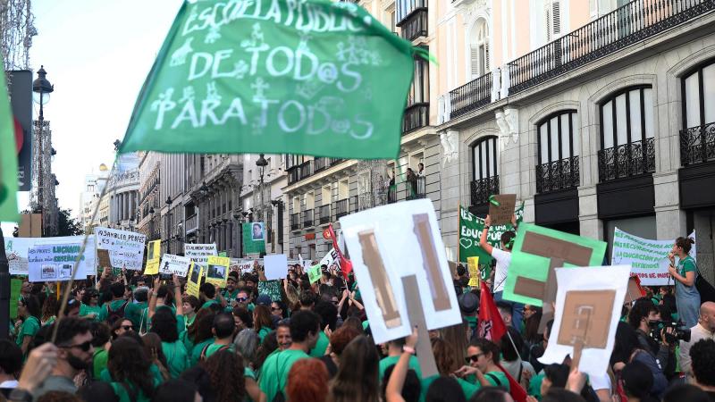 Imagen de la manifestación por la educación pública en Madrid. EP