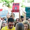 Imagen de una manifestación por la educación pública durante la huelga indefinida. EP