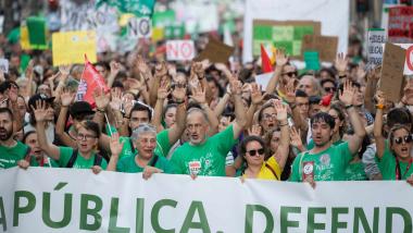 Manifestación por la educación pública en Madrid este 15 de octubre. EP.
