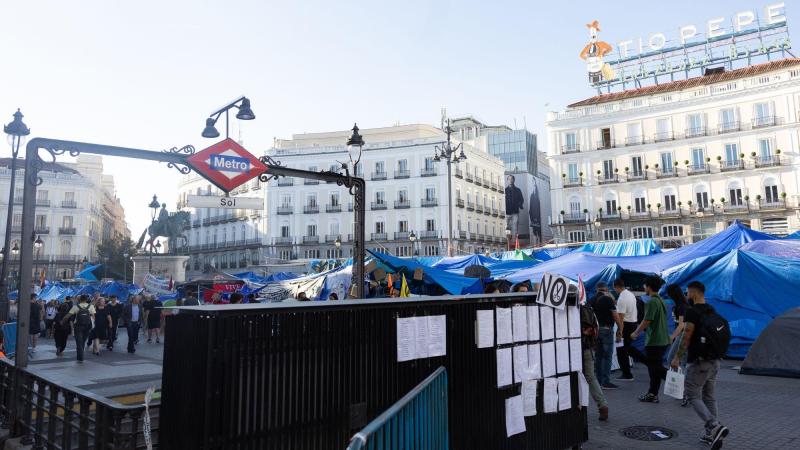 Acampada por la vivienda, en la Puerta del Sol. EP