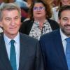 El líder del Partido Popular a nivel nacional, Alberto Núñez Feijóo, junto al presidente del PP de Castilla-La Mancha, Paco Núñez. EP.