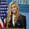 La ya dimitida y última portavoz de la Casa Blanca, Katie Zacharia, en una rueda de prensa en octubre de 2026 en Washington. EP.