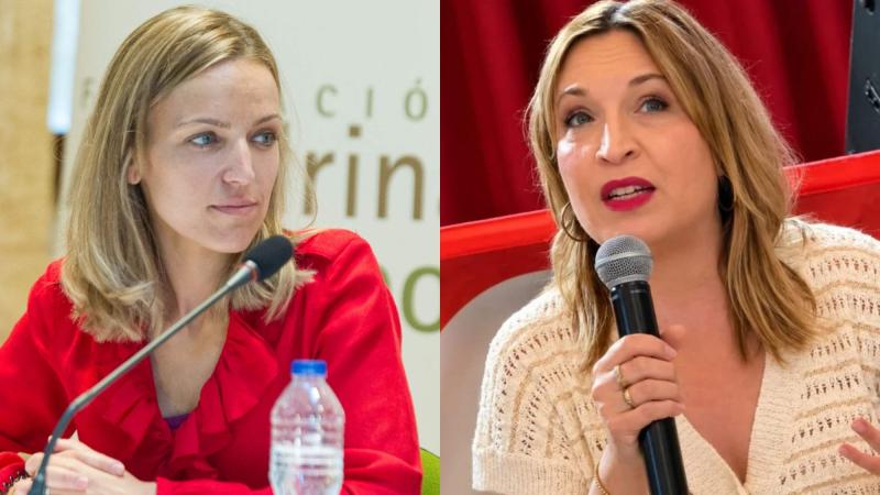 María Jesús Merino y Amparo Torres, cabezas de lista del PSOE al Congreso por Guadalajara y Albacete, respectivamente, tras la modificación de Ferraz. EP.