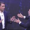 Flavio Bolsonaro y Luiz Inácio Lula da Silva durante el debate a la presidencia de Brasil. Redes.