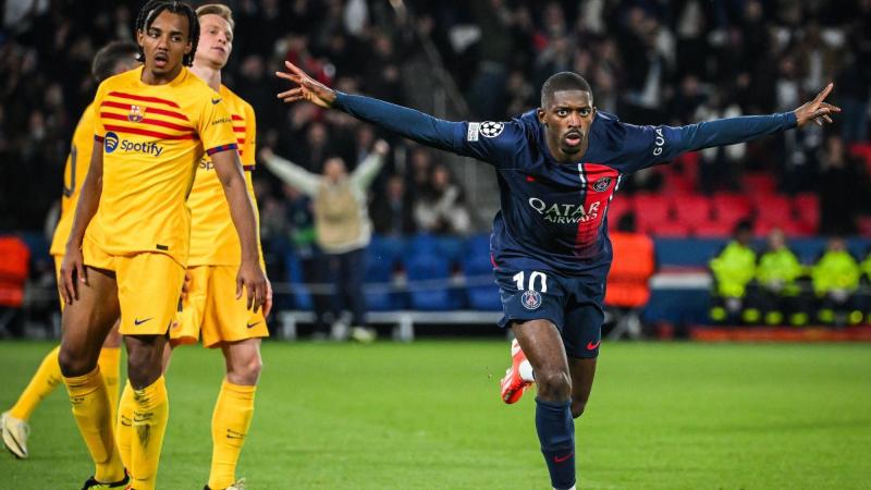 Ousmane Dembélé celebrando un tanto del PSG frente al F.C Barcelona durante un partido de la Champions League. EP/Archivo.