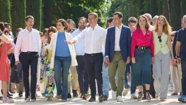Isabel Díaz Ayuso, Alberto Núñez Feijóo y Juanma Moreno Bonilla. EP