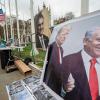 Los rostros del presidente de los Estados Unidos, Donald Trump, y del primer ministro de Israel, Benjamin Netanyahu, en carteles. EP/Archivo.