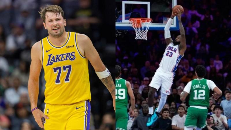 Doncic y Lebron durante la pretemporada| NBA