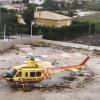 Un helicóptero durante la dana Adam. EP