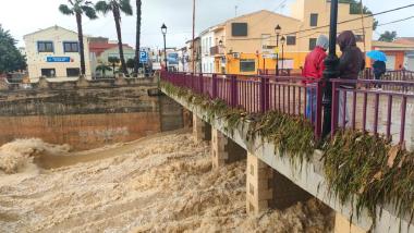 Efectos de la dana Adam en Els Poblets (Alicante), donde se ha desbordado el río Girona. EP