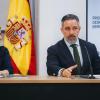 Montse Lluís junto a Santiago Abascal en la sede de Vox. Archivo.