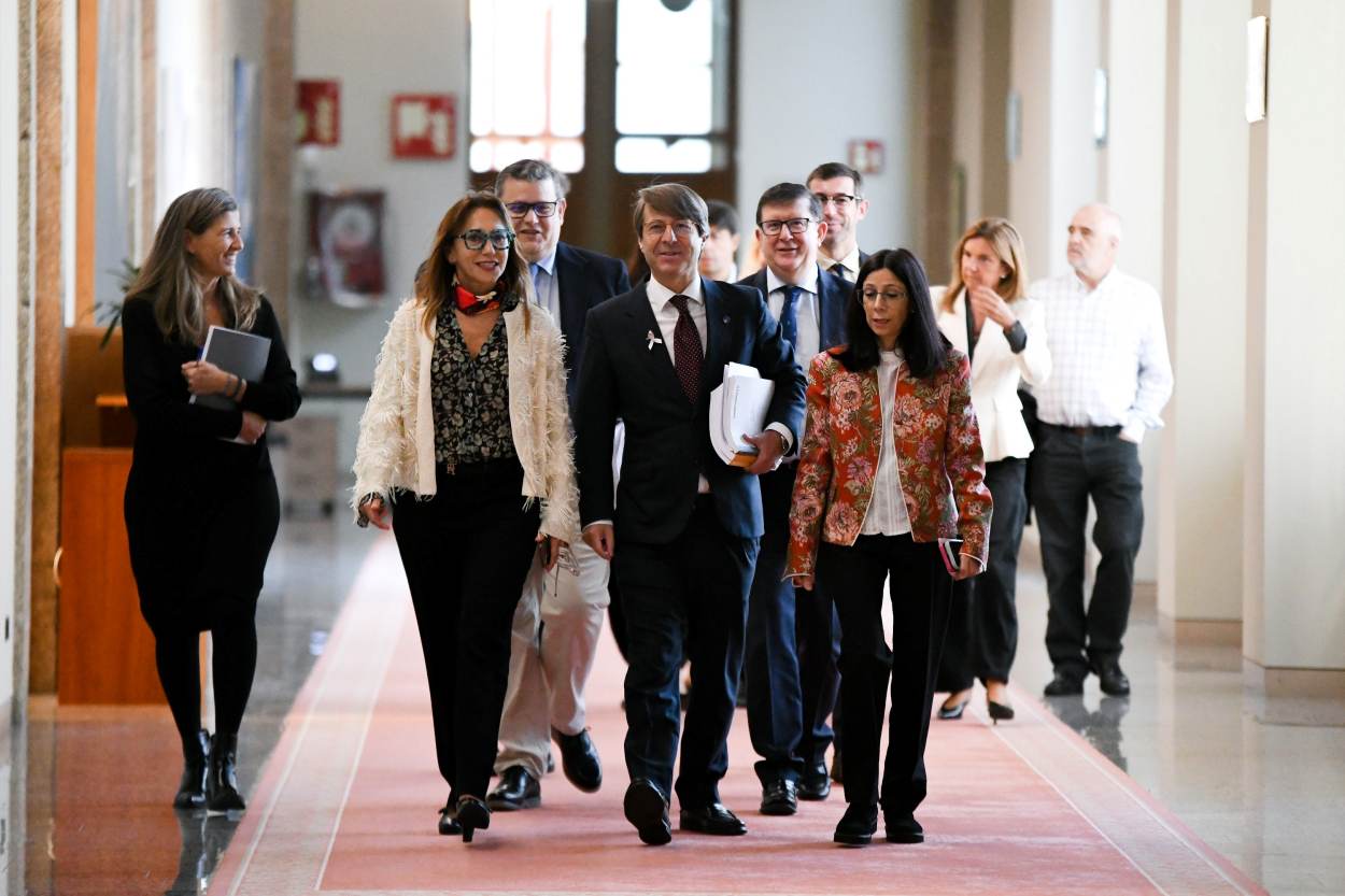 Miguel Corgos, conselleiro de Facenda, esta misma mañana en Parlamento gallego (Foto: Europa Press).