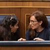 Tesh Sidi y Mónica García, durante una sesión de control al Gobierno. EP/Archivo.