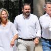 La alcaldesa de Guadalajara, Ana Guarinos, junto a Paco Núñez y Alberto Núñez Feijóo. EP