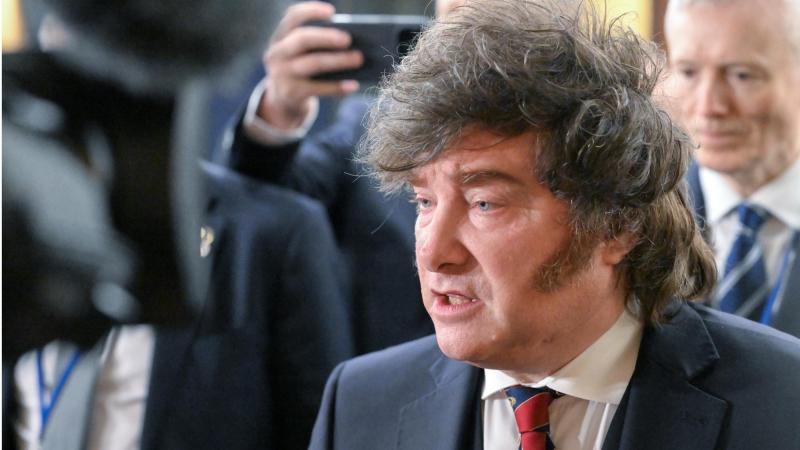 El presidente de Argentina, Javier Milei, en un encuentro con la prensa. EP.