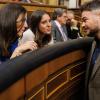 Ione Belarre, Irene Montero y Gabriel Rufián. EP