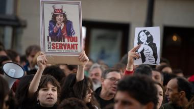El estudiantado protesta contra la gestión del gobierno de Isabel Díaz Ayuso. EP