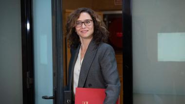 La presidenta de la Comunidad de Madrid, Isabel Díaz Ayuso, a su entrada a un Pleno de la Asamblea regional en septiembre de 2026. EP.