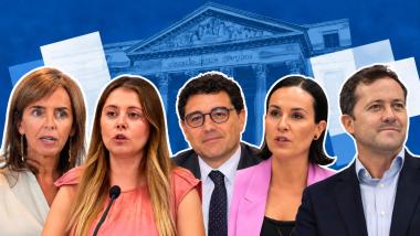 Los cinco cabezas de lista del PP en Castilla-La Mancha al Congreso de los Diputados: Carmen Fúnez, Itziar Asenjo, Francisco Navarro, Raquel Oliver y Carlos Velázquez.