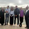 Ada Colau (Frente Amplio), Jorge Pueyo (CHA), Marta Abengochea (IU Sumar) y Emilio Delgado, tras el acuerdo electoral del Frente Amplio en Aragón. EP.