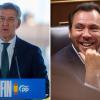 El presidente del PP, Alberto Núñez Feijóo y el ministerio de Transportes, Óscar Puente. EP.