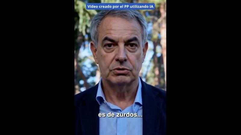 Captura del vídeo del PP realizado con Inteligencia Artificial. X.