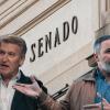 Alberto Núñez Feijóo, del PP, y Santiago Abascal, de Vox, en un fotomontaje sobre el Senado. Elaboración propia.