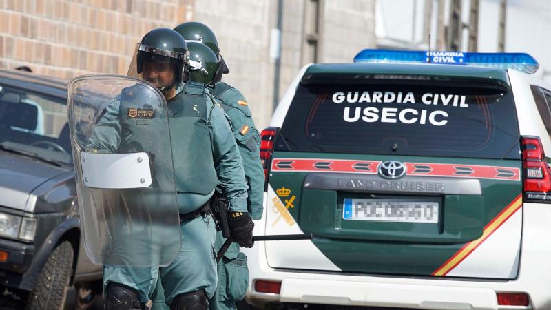 Agentes de la Guardia Civil durante una manifestación de 2023. EPArchivo.