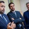 Paco Núñez junto a los diputados autonómicos del PP, Santiago Serrano y Juan Antonio Moreno. EP.