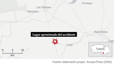 Lugar aproximado del accidente de trenes en Toledo