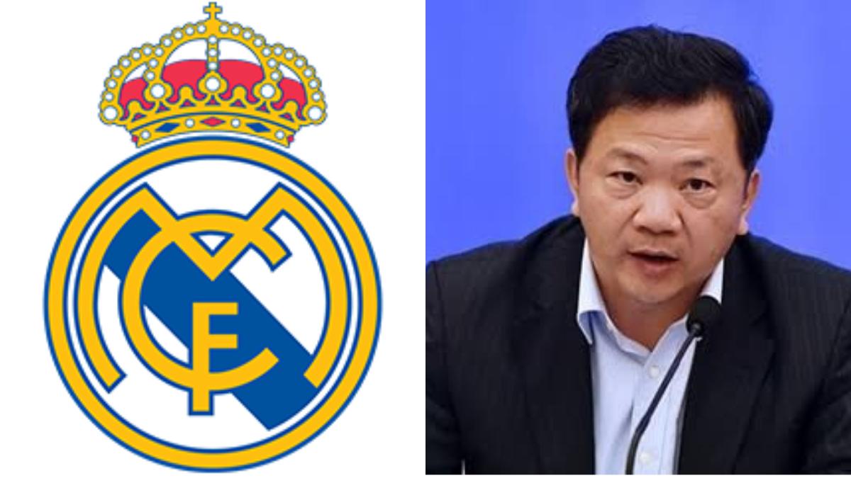 Real Madrid junto a Shen Haixiong, presidente del CCTV