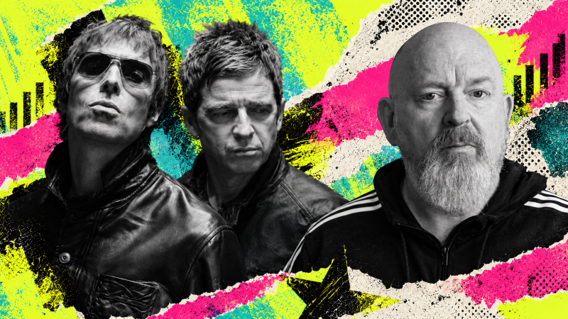 Fotocollage Oasis y Alan McGee.