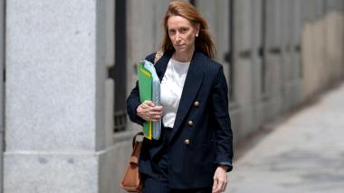 La abogada de Koldo García, Leticia de la Hoz, a su llegada a un juicio. EP.