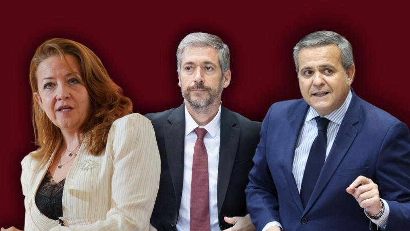 Los consejeros del Gobierno de la Comunidad de Madrid Fátima Matute, Miguel Ángel García Martín y Jorge Rodrigo. Montaje propio.