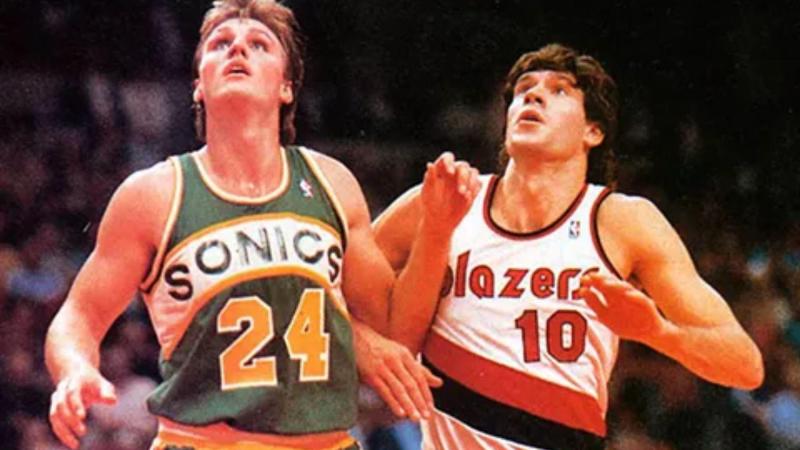 El debut de Fernando Martín en la NBA frente a los Seattle SuperSonics. Real Madrid.