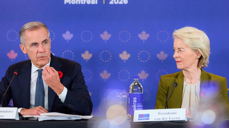 El primer ministro canadiense, Mark Carneyy presidenta de la Comisión Europea, Ursula von der Leyen. EP.