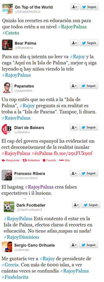 Rajoy intenta hablar sin leer y confunde Mallorca con la isla de Palma