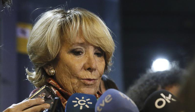 Esperanza Aguirre: “Financiación ilegal, que a mí me conste, no ha habido en el PP de Madrid”