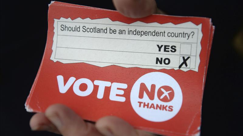 Los últimos sondeos en Escocia dan una victoria de seis puntos a los partidarios de seguir en Reino Unido