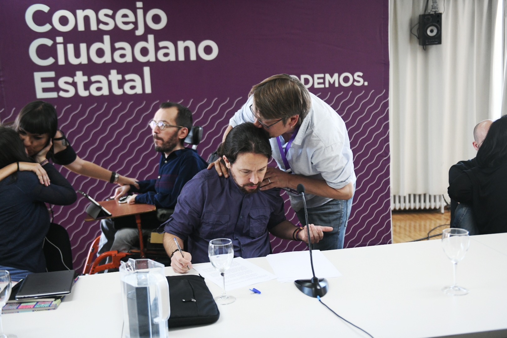 Pablo Iglesias y Xavier Domènech en el Consejo Ciudadano Estatal.