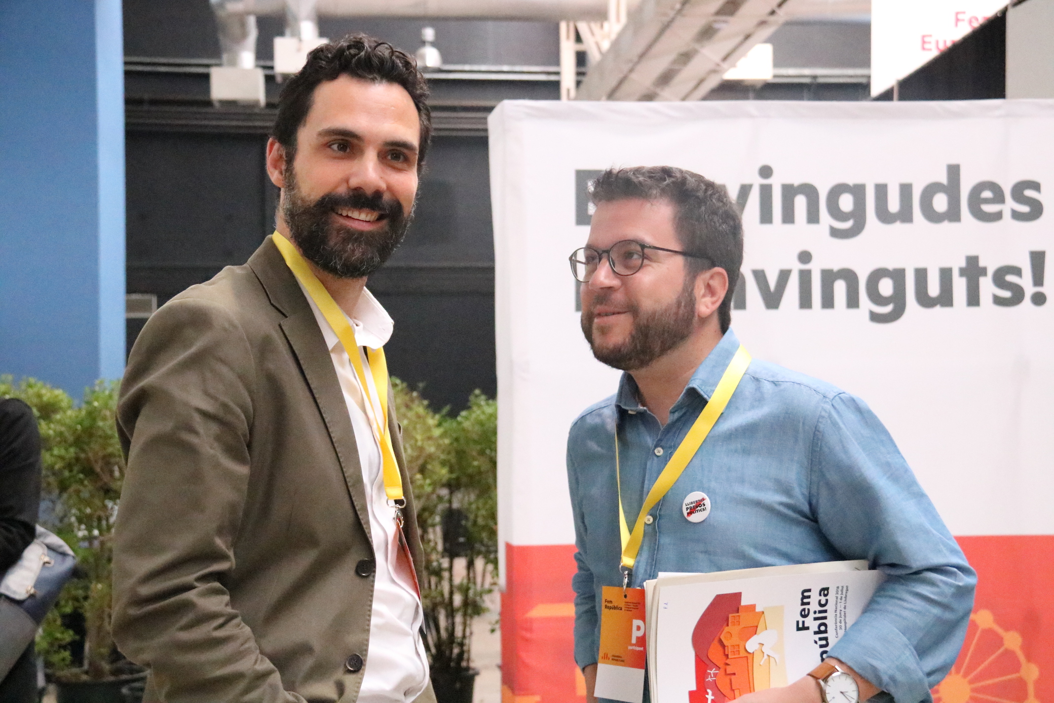 Roger Torrent y Pere Aragonès en la conferencia de ERC: