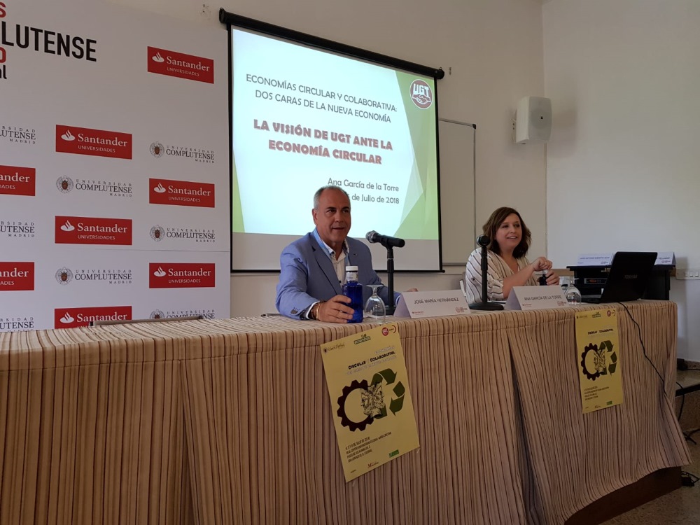 La Secretaria de Salud Laboral y Medio Ambiente de UGT interviene en el curso sobre economía circular y colaborativa