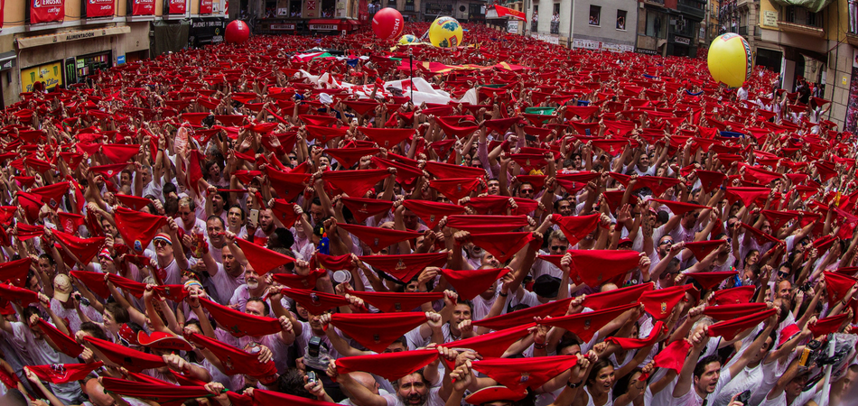 Momento del chupinazo en los Sanfermines 2018