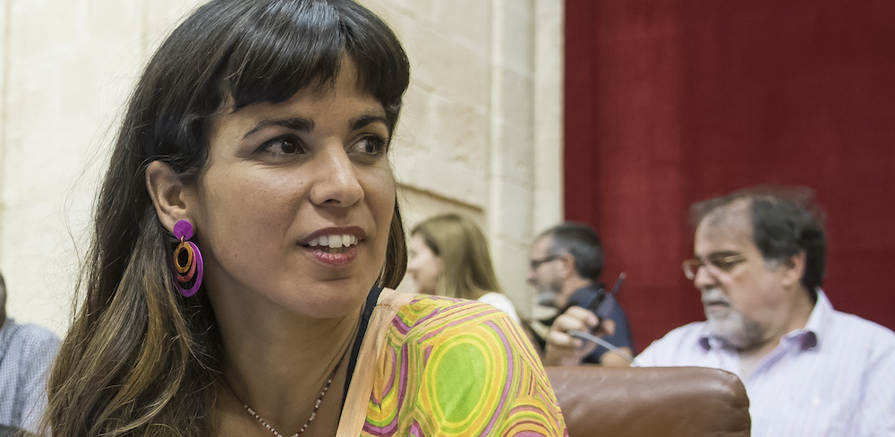 Teresa Rodríguez, líder de Podemos Andalucía, en el Parlamento.